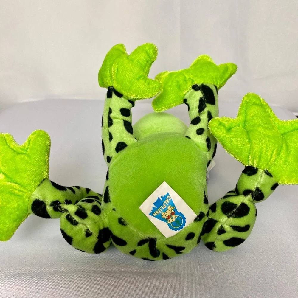 NWT Pair of Cal plush Green | Yellow Cuddly Soft Plush Animal Spotted Frogs